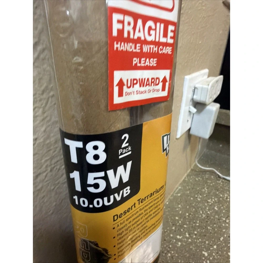 T8 15W UVB 10.0 Reptile Light, 18inch UVA UVB Reptile Light Bulb 2 Pack, Fluo...